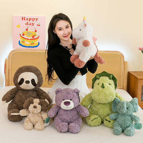 卡通安抚抱枕树懒独角兽公仔毛绒玩具趴趴恐龙大象布娃娃玩偶礼物