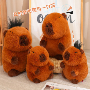 跨境创意呆萌可爱capybara水豚鼠软萌水豚毛绒玩具公仔玩偶礼物