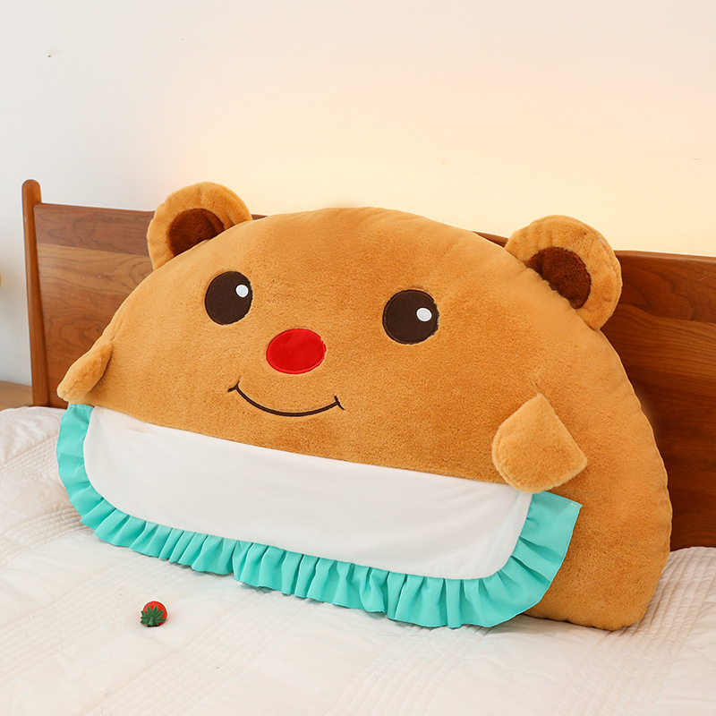 奶油小熊抱枕毛绒玩具抱抱熊床头软包靠垫舒适睡觉靠枕头客厅沙发