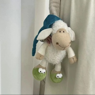 睡帽羊公仔可爱瞌睡小羊玩偶丑萌毛绒玩具儿童布娃娃女生抱枕礼物