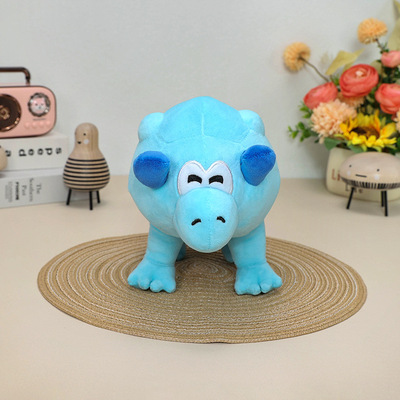 马里奥7寸野牛暴冲兽毛绒公仔蓝色胖墩墩牛牛库巴路易基布偶玩具