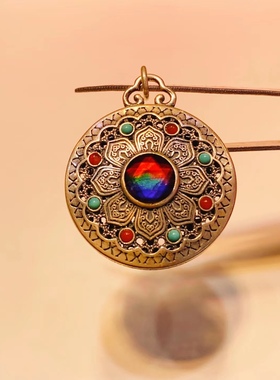 加拿大斑彩石大卫星吊坠