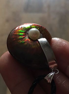 天然如意玉坠属牛开运斑彩螺