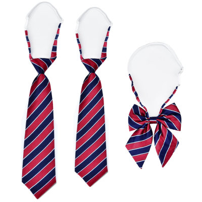 红蓝条纹学生领带男女童领花领结