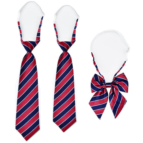 红蓝条纹学生领带男女童领花领结