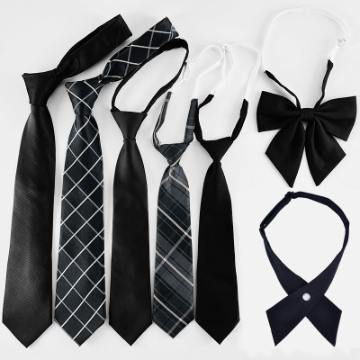 布京黑色领带拉链免打结学院风jk