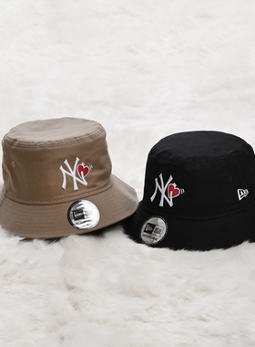 New Era MLB 纽约扬基队 纽亦华 盆帽 渔夫帽子 爱心刺绣