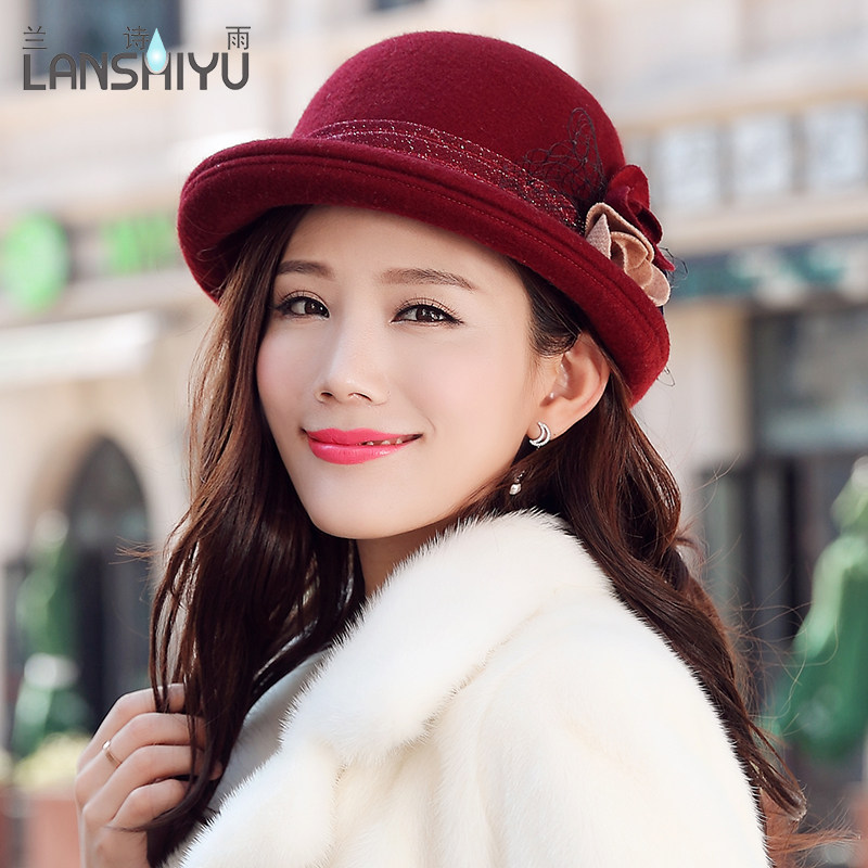 帽子女秋冬英伦礼帽韩版保暖卷边羊毛毡帽户外毛呢爵士帽时尚盆帽,服饰配件/皮带/帽子/围巾,帽子,淘宝优惠券,粉丝福利购,淘宝优惠卷