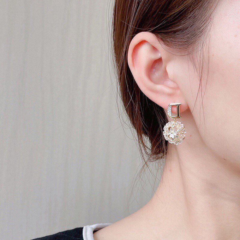 欧比新款花非花银饰耳环耳钉时尚女式小众设计S925银针夸张耳银饰