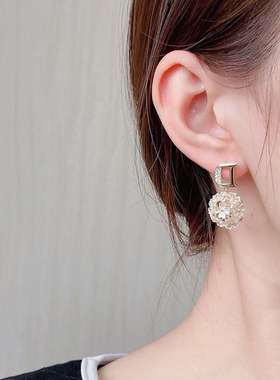 欧比新款花非花银饰耳环耳钉时尚女式小众设计S925银针夸张耳银饰