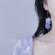 YOUR EARS原创手作设计感小众耳环蓝色绣球花仿真花朵长款 仙气
