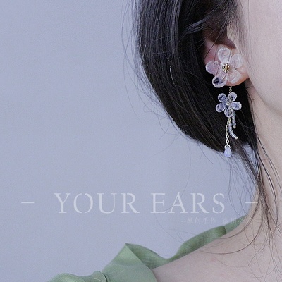 原创手作亚克力花朵耳环