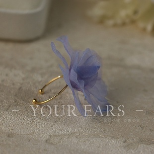 YOUR EARS原创手作网纱花朵戒指女小众设计感高级轻奢气质百搭