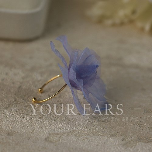 YOUR EARS原创手作网纱花朵戒指女小众设计感高级轻奢气质百搭