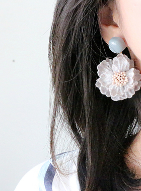 YOUR EARS原创夸张网红小雏菊花朵耳饰个性耳夹无耳洞女超仙森系
