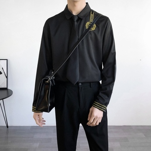 714B/D656P45学院文艺风白衬衫空少衬衣学生团体服班服S-5XL图片