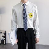 714B/TD06P35学院文艺风衬衫小清新笑脸衬衣学生团体服S-5XL，男装衬衫，星座714B(原C313-1)