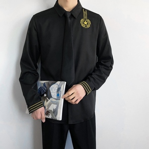 714B/D656P45学院文艺风白衬衫空少衬衣学生团体服班服S-5XL图片