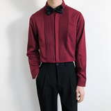 714B/9207P45学院文艺风2025春男士斯文礼服衬衫休闲衬衣S-5XL，男装衬衫，星座714B(原C313-1)