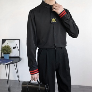 714B/D609P45学院文艺风白衬衫空少衬衣学生团体服班服S-5XL图片