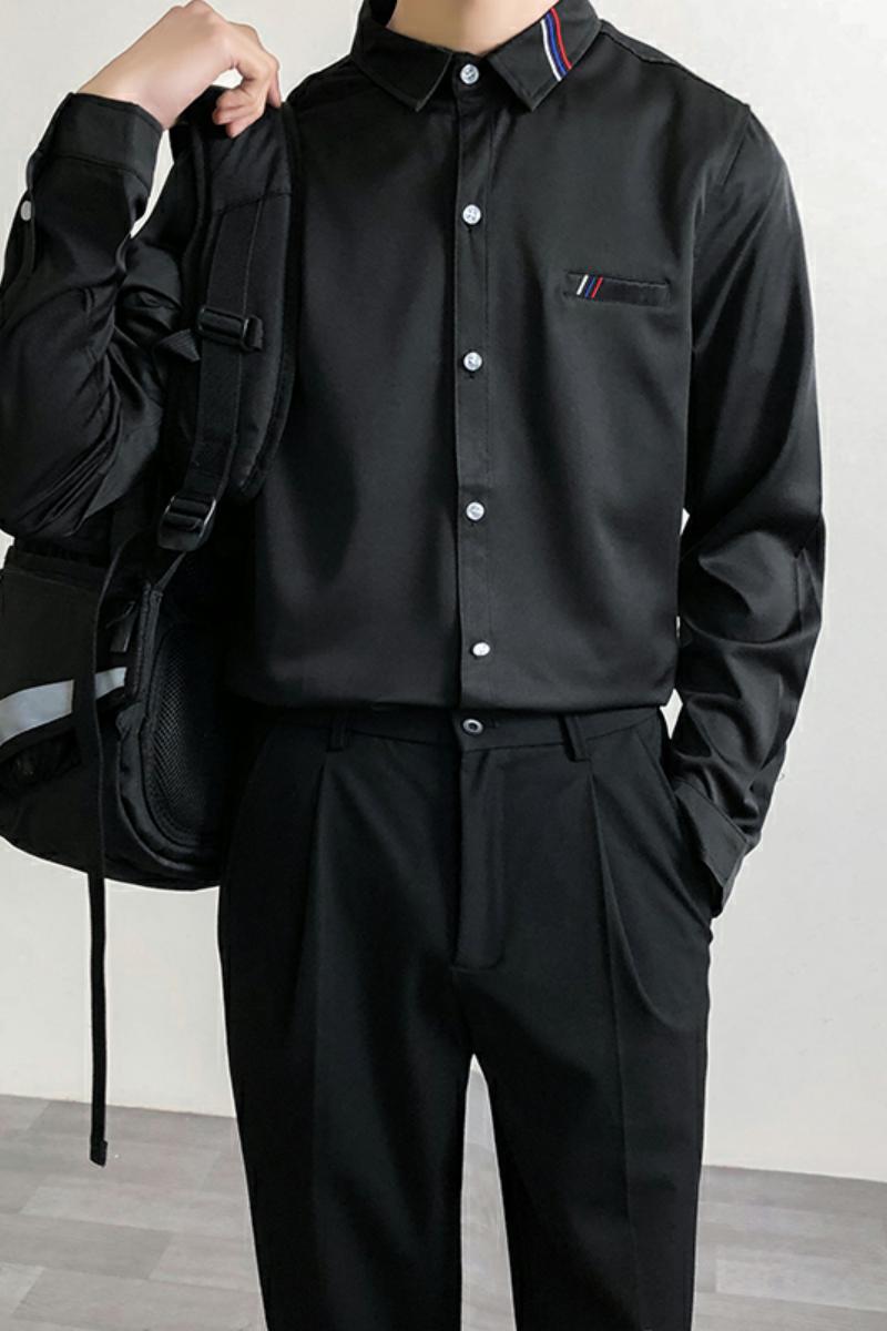 714B/D05P45学院文艺风2025春季男生个性中性衬衫休闲班服S-5XL,男装衬衫,星座714B(原C313-1)