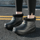 保暖防滑耐磨加绒棉胶鞋 男女雨鞋 洗车eva一体雪地靴厨房防水鞋