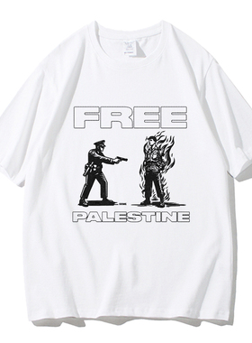 支持巴勒斯坦天使之翼布什内尔T恤男女短袖2025新款男夏季纯棉潮