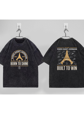PSG欧冠纪念巴黎圣日耳曼恩里克同款短袖T恤男女纯棉2025宽松休闲