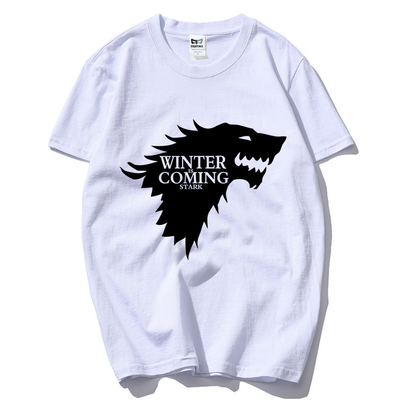 青少年男装权力的游戏家徽冰原狼男士短袖t恤纯棉夏季2024新款潮