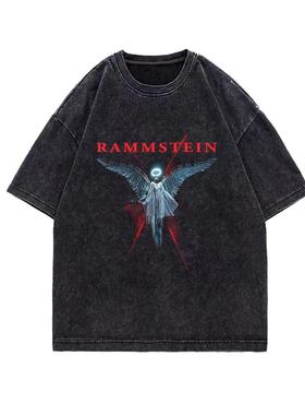 摇滚rammstein潮流德国战车天使T恤男女短袖2025纯棉大码数码直喷