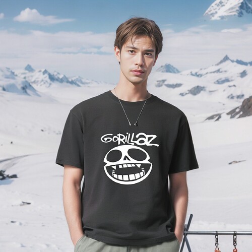 卡通虚拟摇滚街头霸王Gorillaz短袖T恤男夏季2025新款纯棉半袖潮
