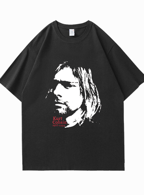 摇滚涅槃乐队Kurt Cobain柯本T恤男短袖夏季2025新款纯棉青年学生