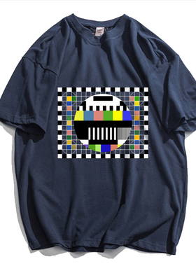 生活大爆炸电视信号怀旧复古男士短袖t恤夏季纯棉2025新款半袖潮