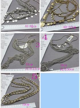 铜材质女复古古董款毛衣链质感