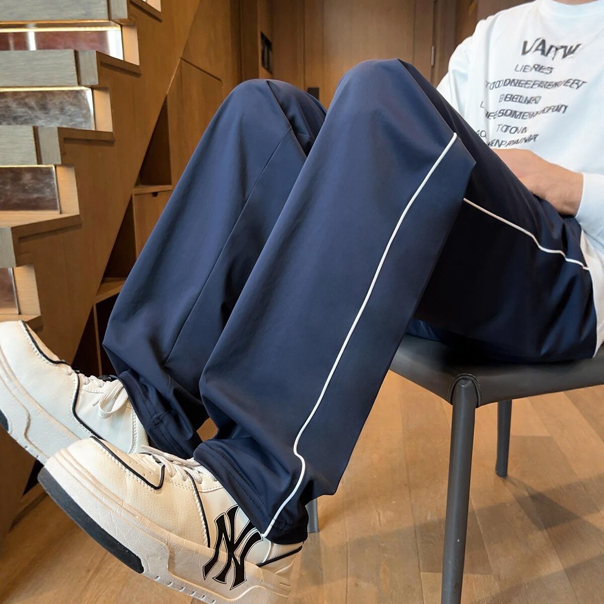 夏季冰丝超薄校裤速干藏青校服裤