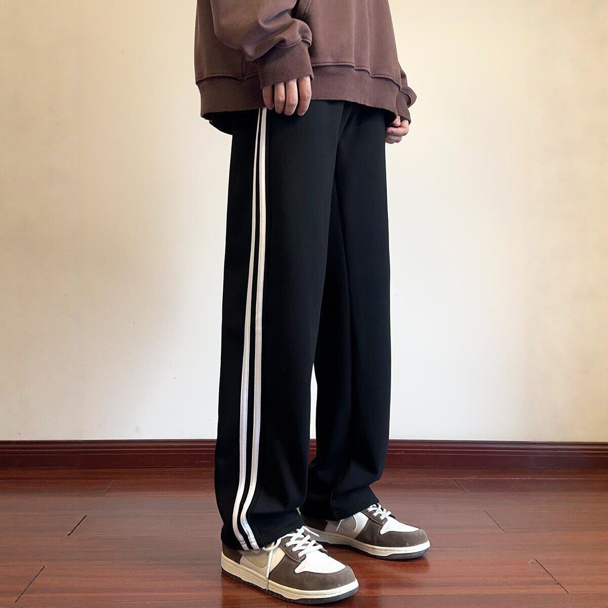 两道杠校裤春夏薄直筒校服裤冬厚