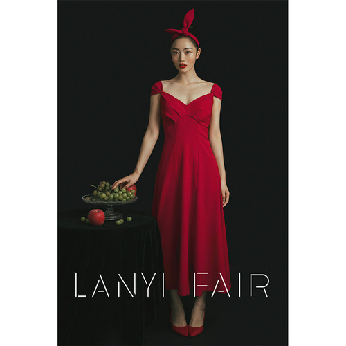 兰奕设计红色礼服 悦颜 连衣裙兰奕屋语LANYIFAIR 敬酒服