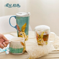 Love House Green Creative Ceramics Mark Cup милый мультипликационный подарочный кабинет водяной чашки большая -кофейная чашка с зачинением