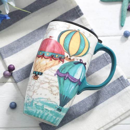 设计感爱屋格林大容量陶瓷马克杯