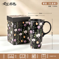 Love House Green large-capacity ceramic water cup gift mug with lid Women's office water cup Festival gift greeting card thumbnail 3