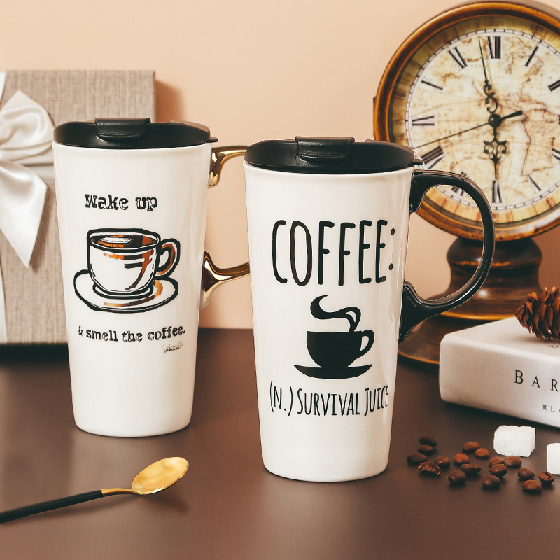 简约风办公室咖啡杯大容量礼盒装