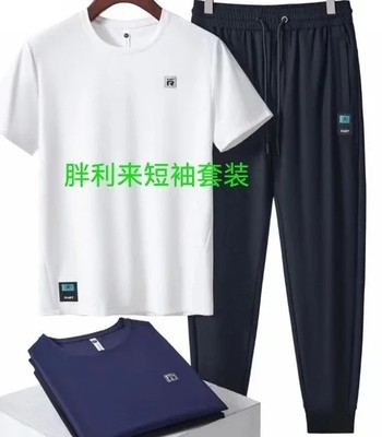 胖利来2024网眼弹力套装13067衣服三色可选，裤子黑色体重180-320