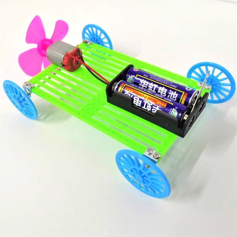 学生科学实验电动反冲小车风扇动力小车幼儿园科技小制作手工DIY