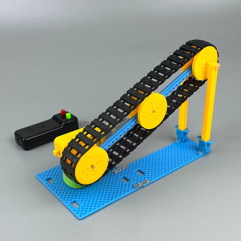 科学实验自制传输带电动传送带履带模型儿童手工diy学生拼装玩具