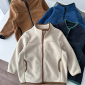 25新品 亲子男女童摇粒绒外套秋冬儿童保暖立领防风加绒加厚抓绒衫