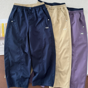 春夏季 子 中大童运动速干裤 男孩凉感休闲长裤 轻量 防蚊裤 男童薄裤