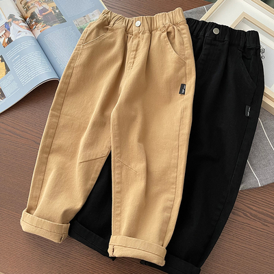 料子软带弹力男童长裤休闲裤子