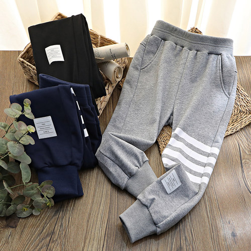 四条杠帅气宽松休闲裤束脚运动裤