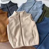 出口品质 男童摇粒绒马甲儿童抓绒背心立领拉链保暖马夹 日系亲子