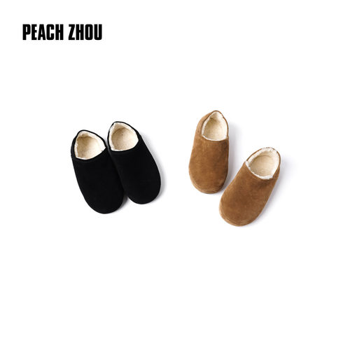 PEACHZHOU 牛反绒保暖加绒勃肯鞋羊皮毛一体女鞋PZC6S0502